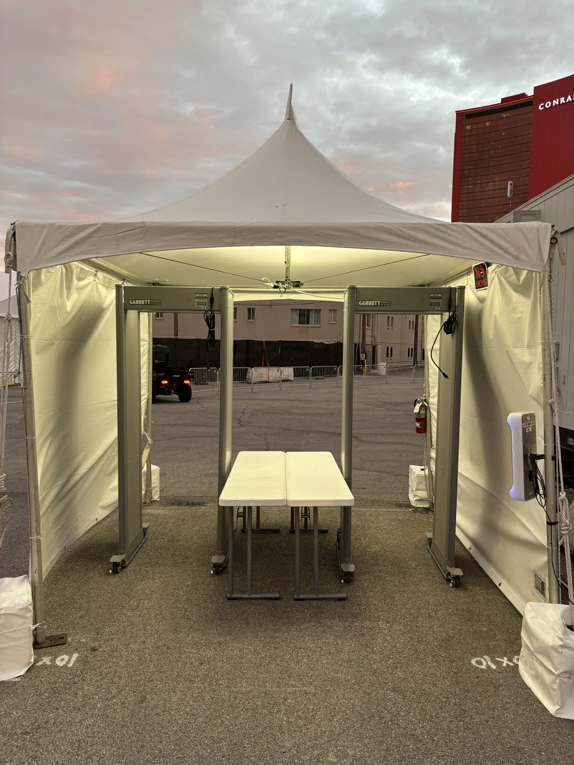 FCX Security walk-through detector checkpoint deployed at an event