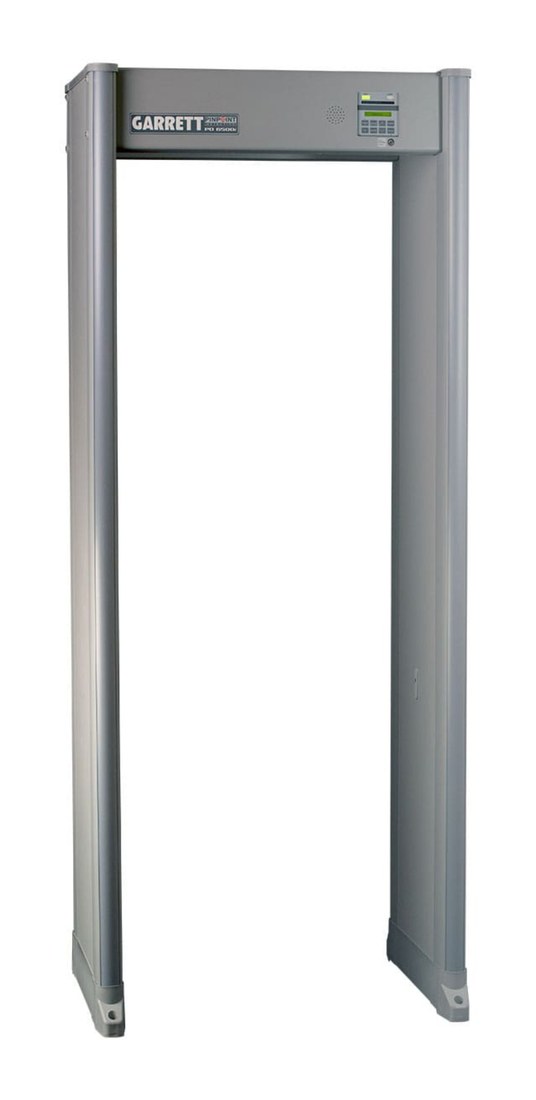 Garrett PD 6500i walk-through metal detector, front view